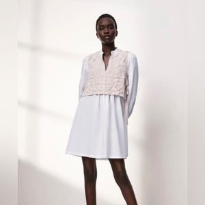 Zara contrast poplin dress